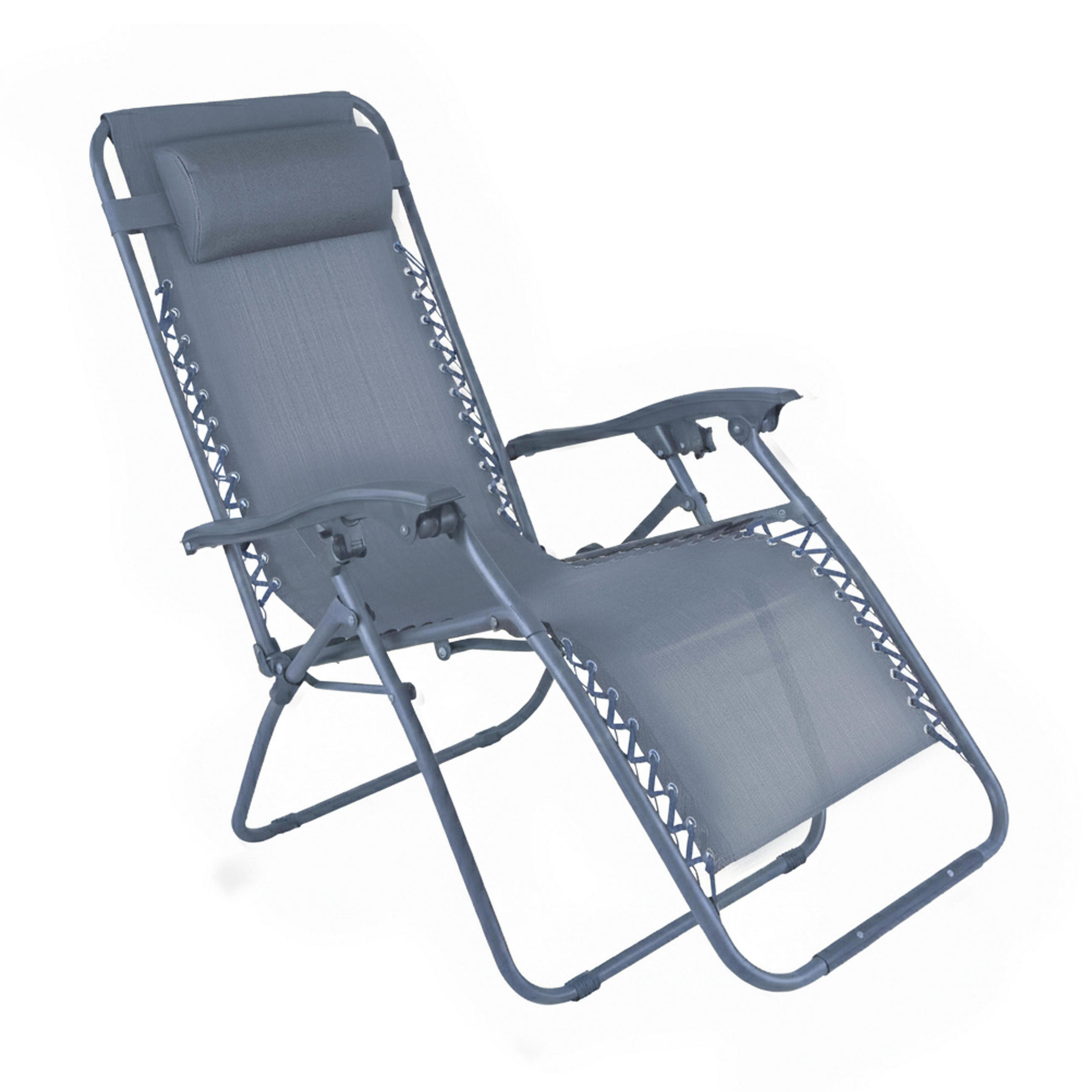 GARTENKLAPPSTUHL, Blau - Blau, Metall (65/110/160cm) - Oviala