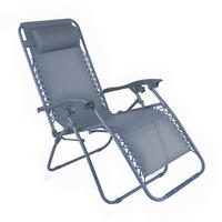 GARTENKLAPPSTUHL, Blau - Blau, Metall (65/110/160cm) - Oviala