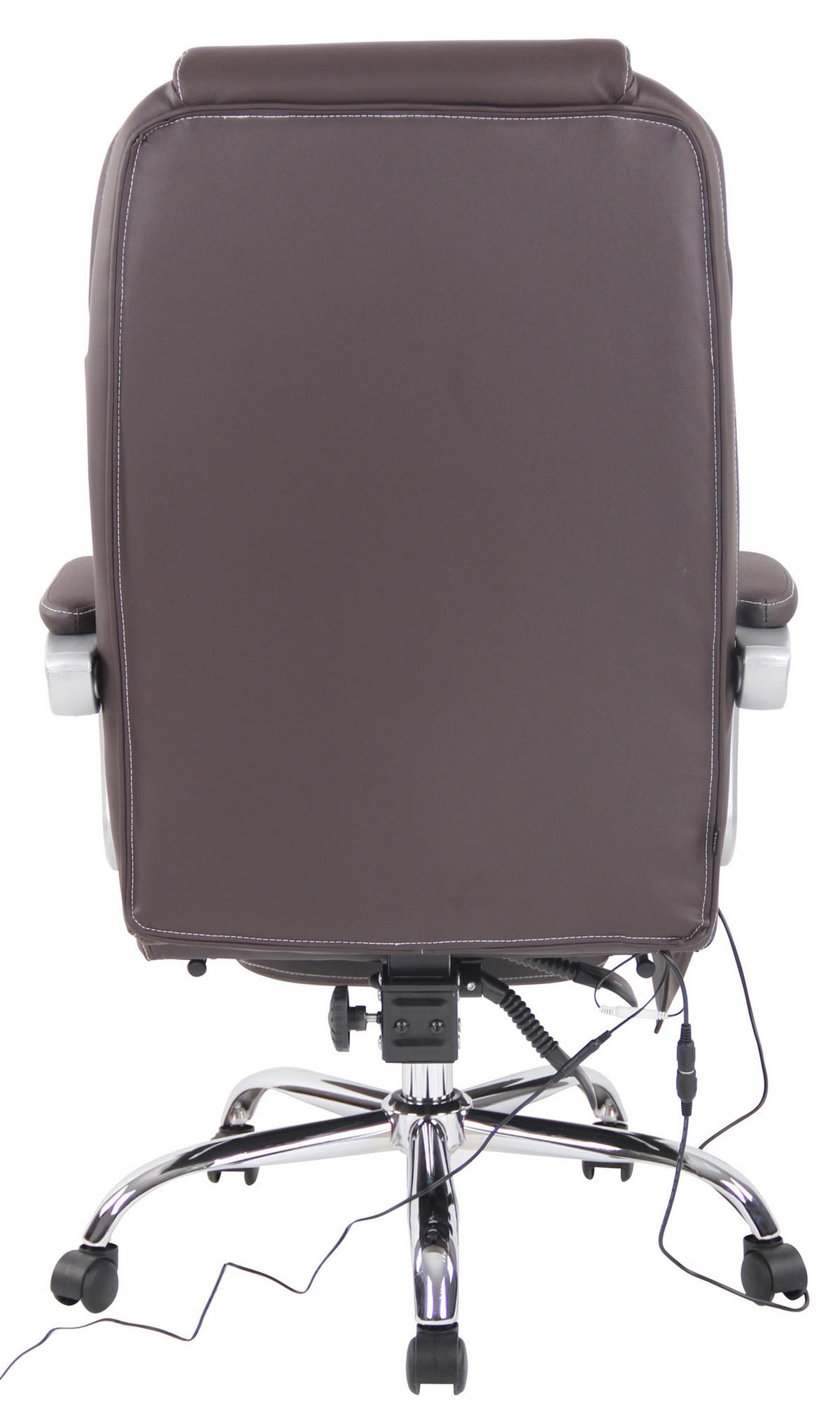BÜROSTUHL Pacira, Echtleder mit Massagefunktion Braun - Braun, Leder/Metall (68/127/64cm) - TPFLiving