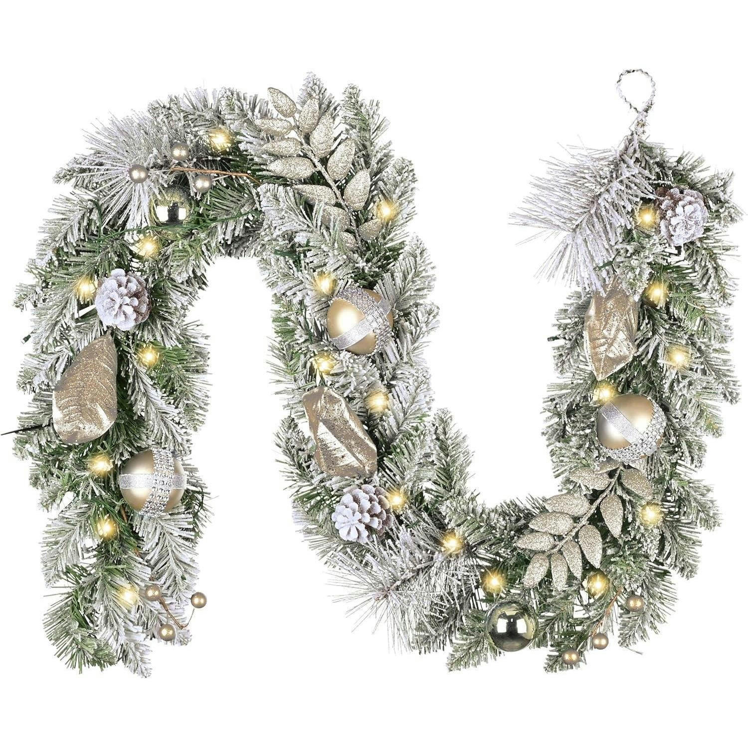 WEIHNACHTSGIRLANDE mit LED-Lichtern und Timer 152 cm - Multicolor, Textil (152cm)