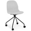 DREHSTUHL Stoff mit ergonomischer Form, Rollen und 360° Drehfunktion CERANO, Grau 46x49x86 cm - Schwarz/Grau, Textil/Metall (46/86/49cm) - KADIMA DESIGN