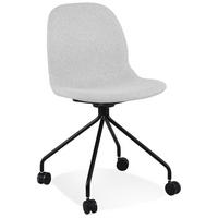 DREHSTUHL Stoff mit ergonomischer Form, Rollen und 360° Drehfunktion CERANO, Grau 46x49x86 cm - Schwarz/Grau, Textil/Metall (46/86/49cm) - KADIMA DESIGN