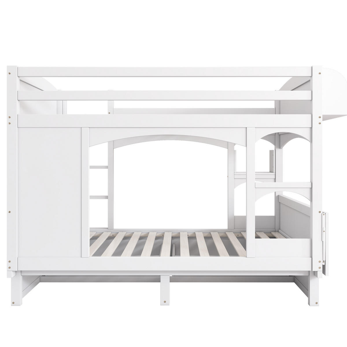 ETAGENBETT 90/200 & 140/200 cm aus Kiefer mit Rutsche und Stauraum - Weiß, Holz (140/200cm) - BEAOK