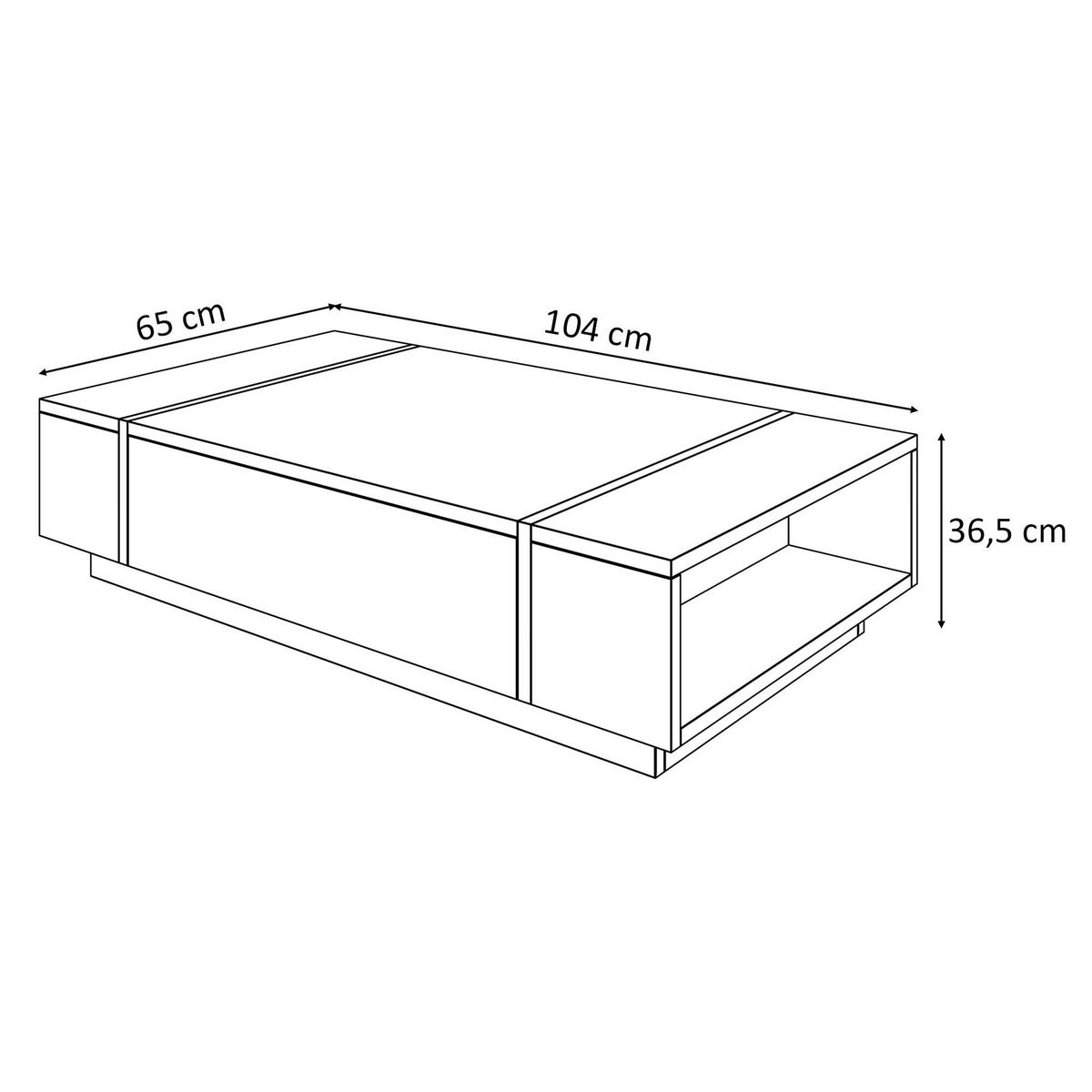 COUCHTISCH ONYX LOFT - Eichefarben, Holzwerkstoff (36.5/104/65cm) - Lookway