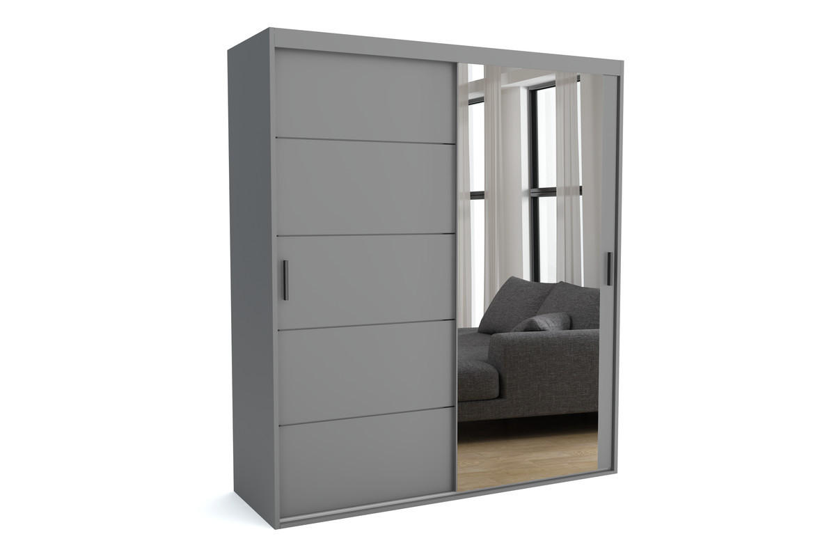 Furnlux Kleiderschrank Grau 110x205x60 cm