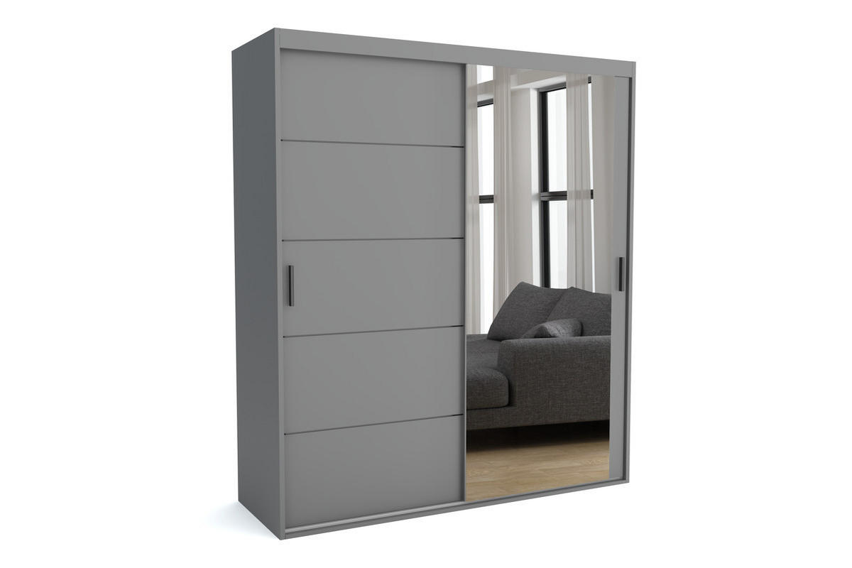 KLEIDERSCHRANK MAT A Grau 130x60x205 cm - Grau, Holzwerkstoff (130/205/60cm) - FURNLUX