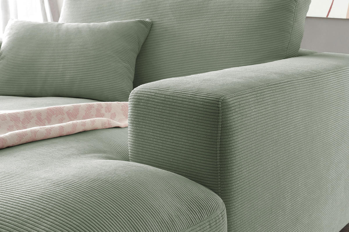 LONGSEAT MADELINE Grün Cord - Schwarz/Grün, Kunststoff/Textil (150/86/170cm) - KAWOLA