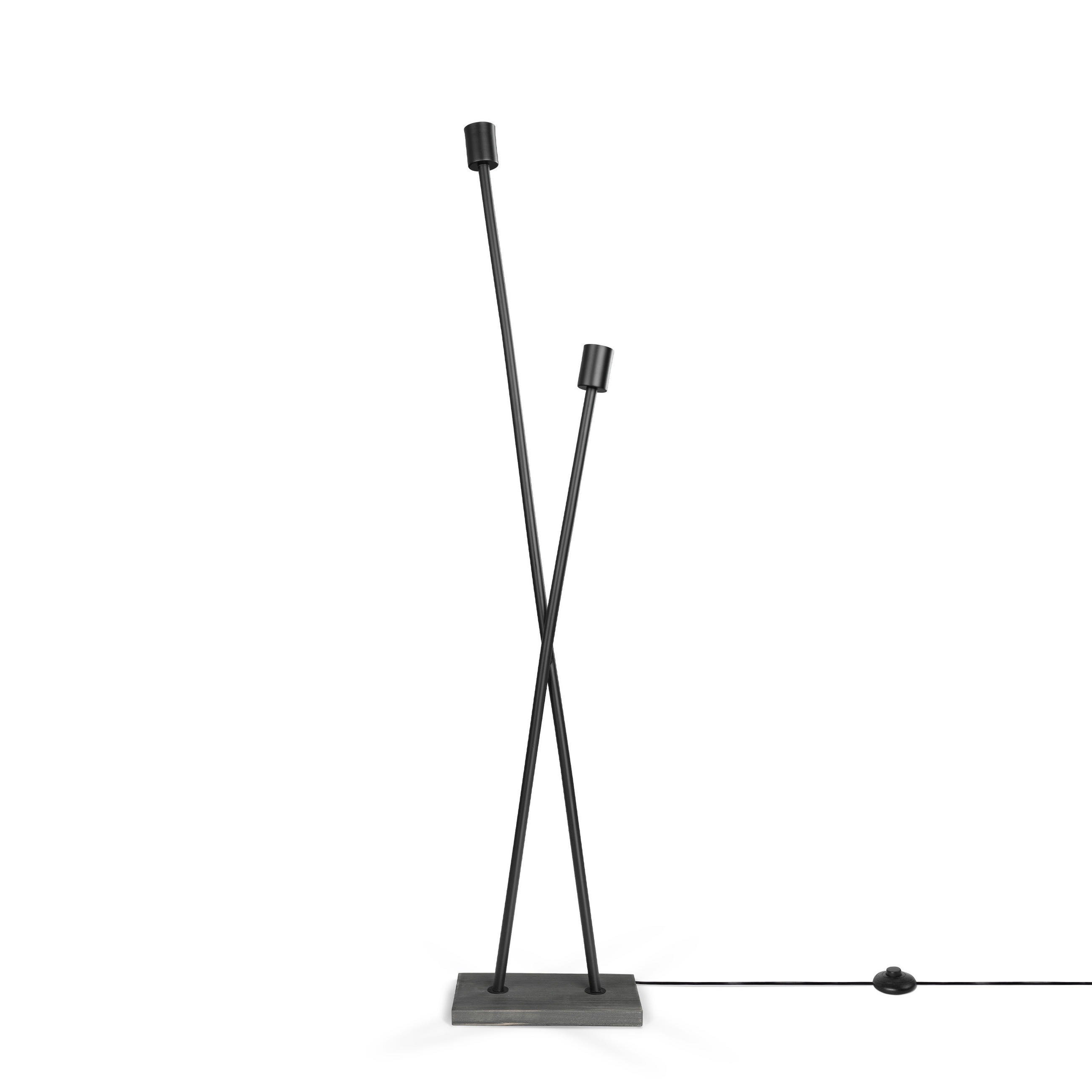 STEHLEUCHTE Iks Fl - Schwarz, Metall (26/15/127cm) - Paco Home