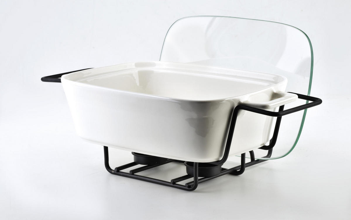 AUFLAUFFORM Modern Kitchen Weiß 36/25/15 cm Keramik - Weiß, Keramik (25/15/36cm) - Mondex