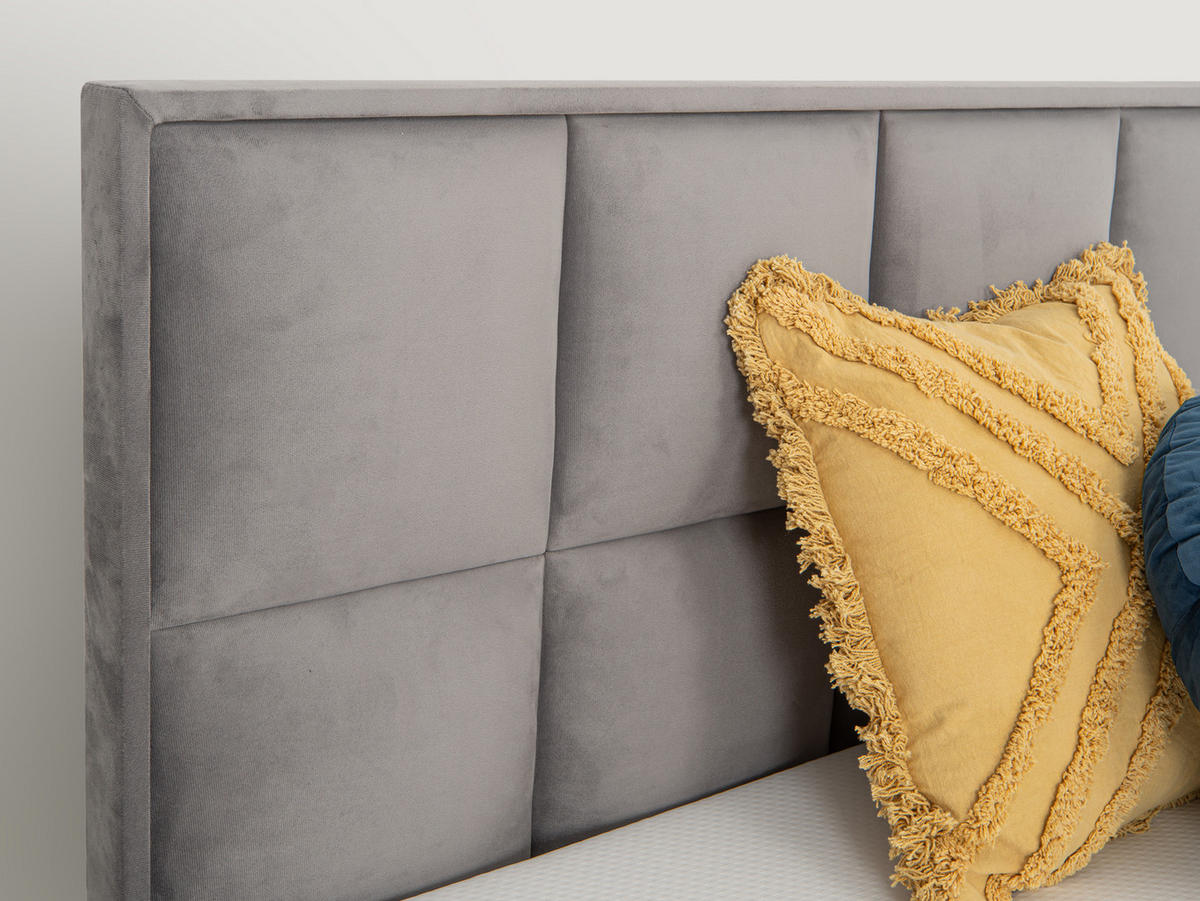 BOXSPRINGBETT Montreal Anthrazit 180/200 cm H2/H3 Samt - Anthrazit, Textil (180/200cm) - wonello