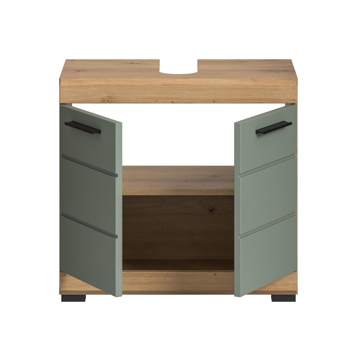 WASCHBECKENUNTERSCHRANK Scout Bad in Artisan Eiche Nb. und Salbei Nb. B/H/T: 60x56x34 cm - Eiche Artisan, Holz (60/56/34cm)