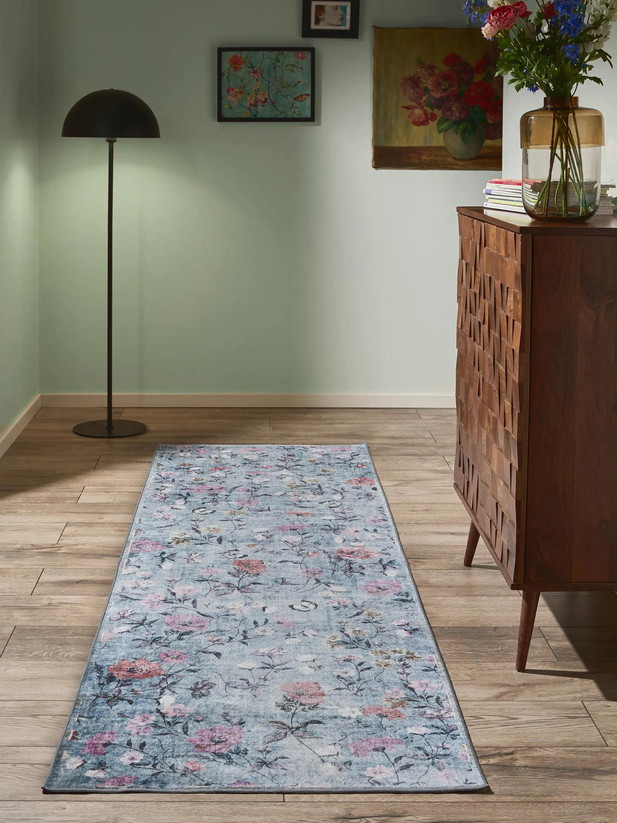 LÄUFER Milly waschbar Multicolor/Blau 80/240 cm - Blau/Multicolor, Kunststoff/Textil (80/240cm) - benuta