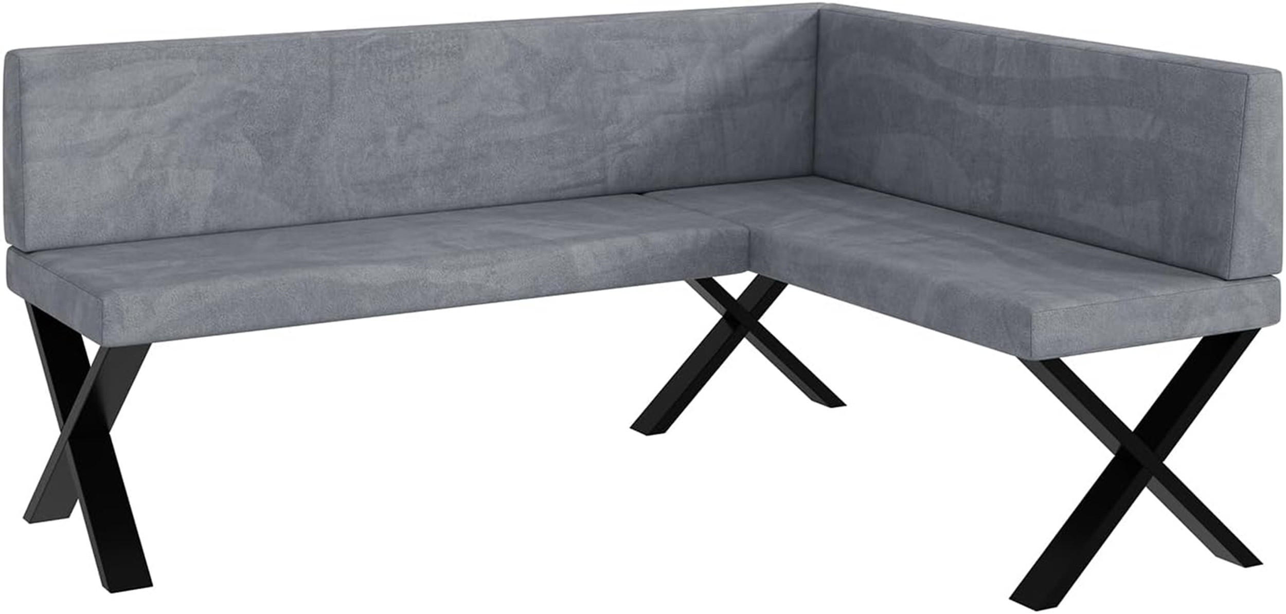 ECKBANK TONI_X - Grau, Textil (128/168cm) - Meblini