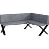 ECKBANK TONI_X - Grau, Textil (128/168cm) - Meblini