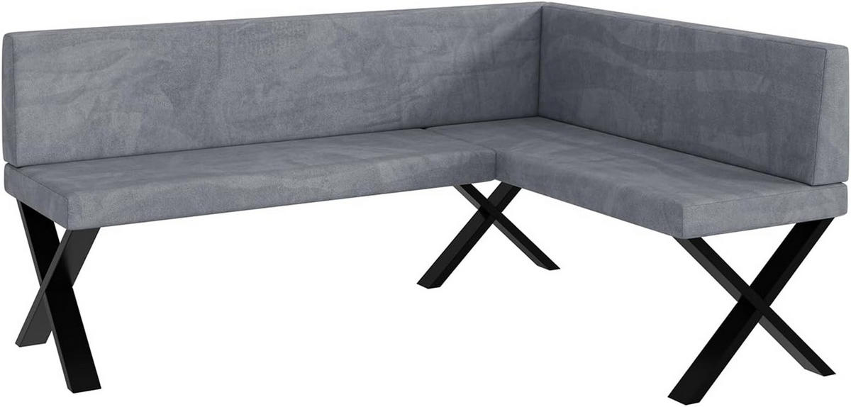 ECKBANK TONI_X - Grau, Textil (128/168cm) - Meblini