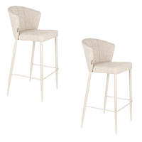 BARHOCKER Georgia Rückenlehne 73 cm Beige - 2 er Set - Beige, Holz (53.5/101/56cm) - Dutchbone