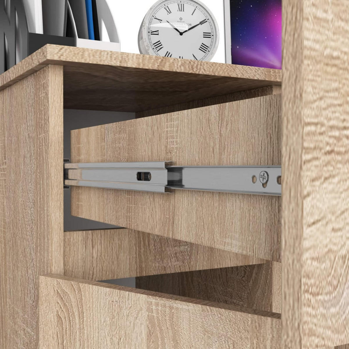 SCHREIBTISCH Eiche Sonoma 77/90/50 - Sonoma Eiche, Holzwerkstoff (50/90/77cm) - RAUMHIRSCH FURNITURE