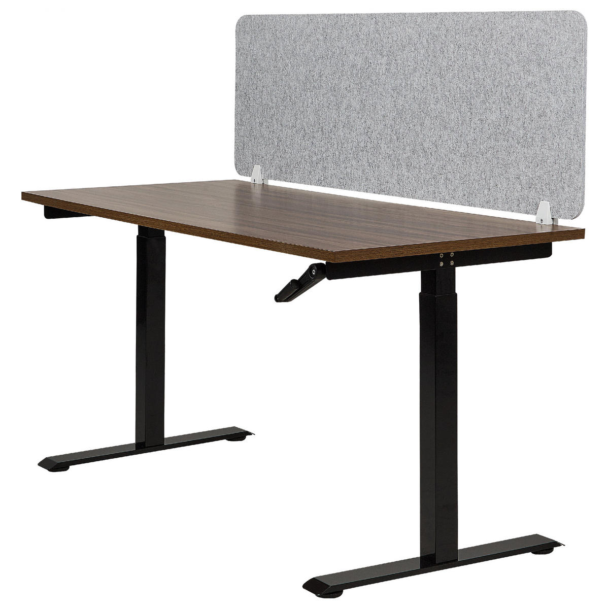 SCHREIBTISCHTRENNWAND 160 x 50 cm Hellgrau Split - Grau, Textil (160/50/1cm) - Beliani