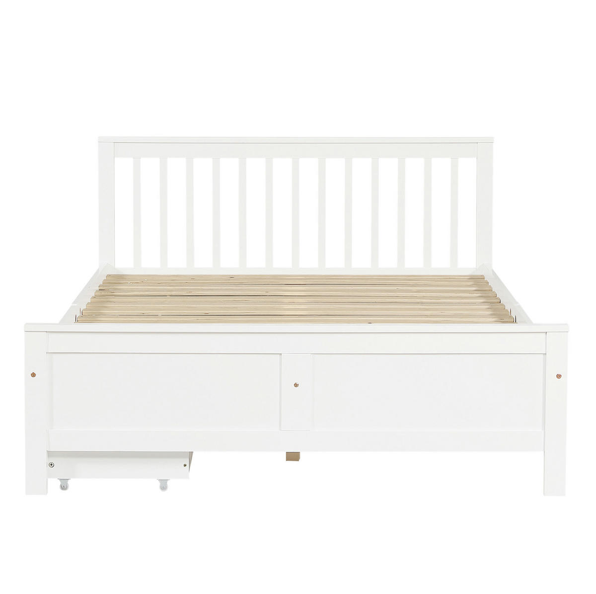 DOPPELBETT 140/200 cm mit 2 Schubladen und Massivholzrahmen, Weiß - Weiß, Holz (140/200cm) - Redom