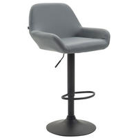 BARHOCKER DUBLIN Grau Kunstleder Schwarz - Grau, Leder/Metall (51/89/52cm) - DELUKE