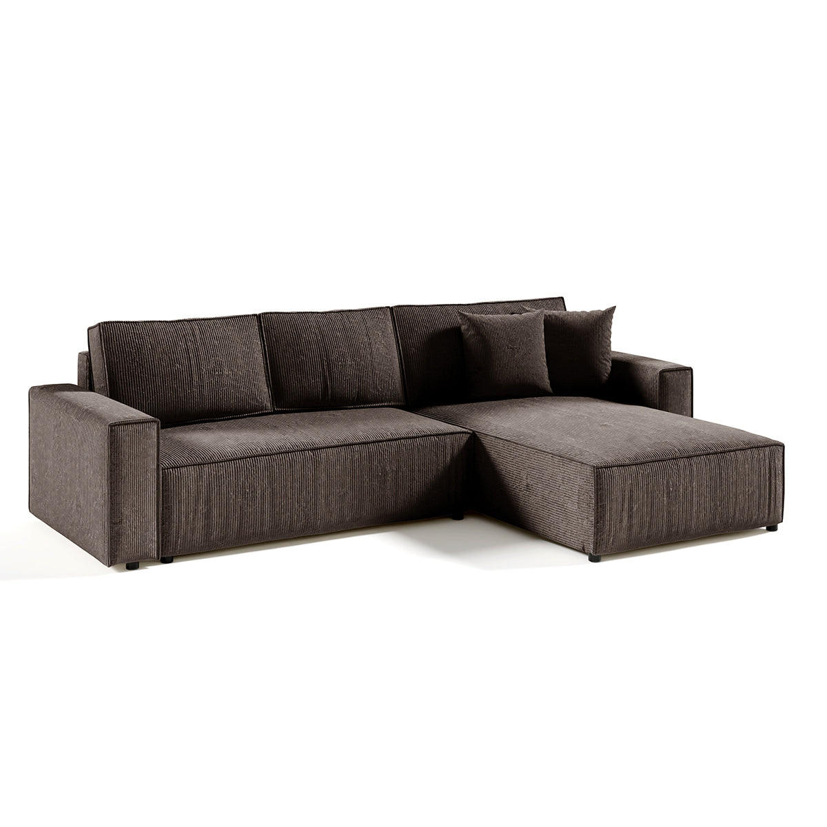 ECKSOFA Isaac 4 Sitzplätze Braun - Braun, Holzwerkstoff (294/185cm) - Petits-meubles