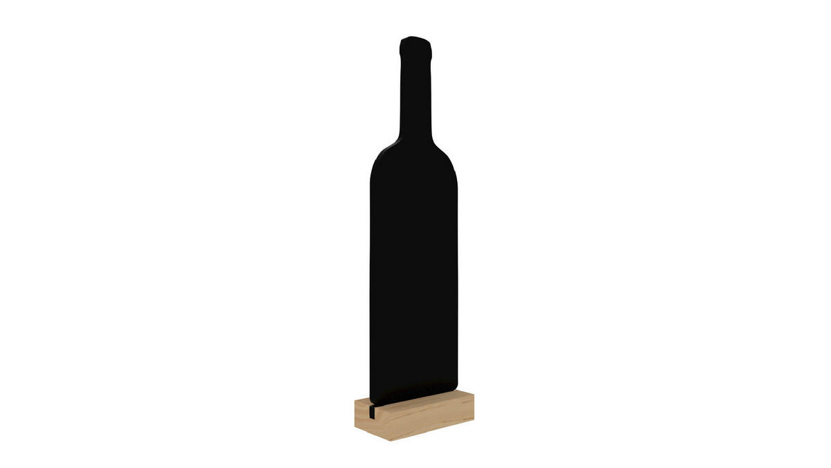 KREIDETAFEL Doppelseitige WEIN WEINFLASCHENFORM Kleine Tafeln 4 Stück Set mit Staffelei - Schwarz, Holz (8/30/0.6cm) - ALLboards