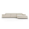 ECKSOFA rechts Jodie aus Samt dunkelbeige 4 Sitzplätze - Mokka, Textil (166/284cm) - Micadoni