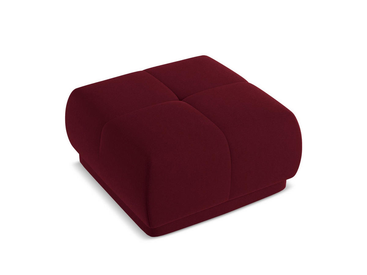 POUF Samt Stoff Rot - Bordeaux/Rot, Kunststoff/Textil (60/35/60cm) - Makamii