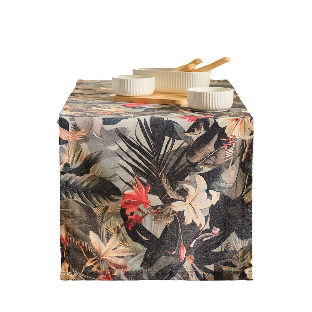 TISCHLÄUFER Manuca 40x180cm, Grün - Dunkelgrün, Textil (180/40/1cm) - home&you