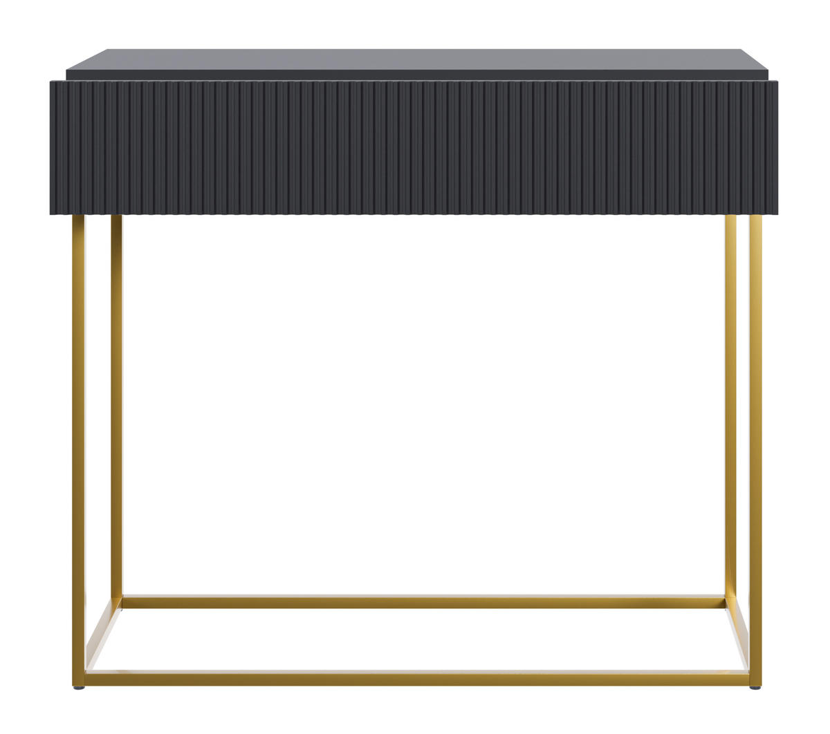 KONSOLENTISCH Veldio Schwarz mit goldenen Beinen 90 cm - Goldfarben/Schwarz, Holzwerkstoff/Metall (35.6/90/79cm) - Selsey