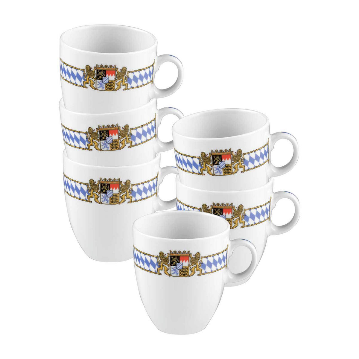 BECHER Compact Bayern bunt 0,4 l 6er Set - Multicolor, Keramik (0.4L) - Seltmann Weiden