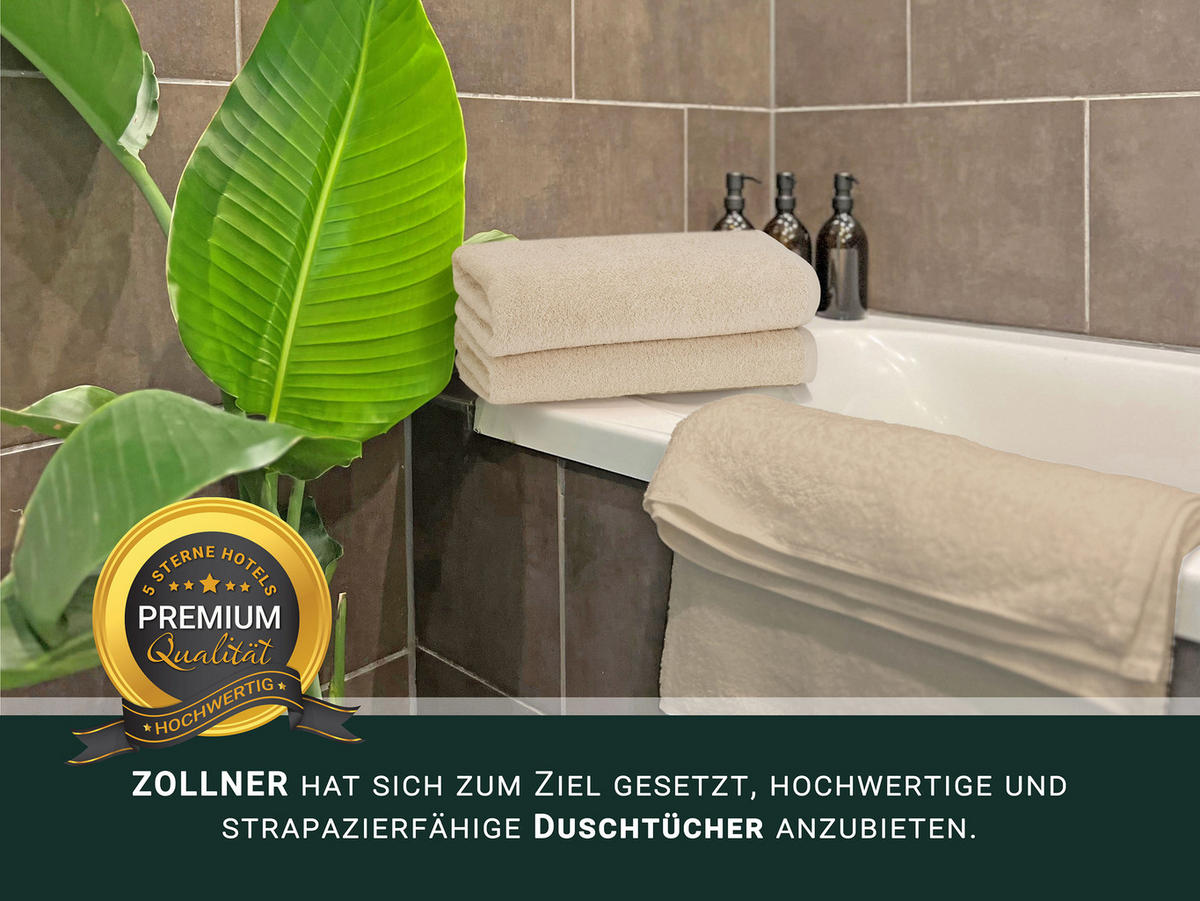 DUSCHTÜCHER, 5er-Set, 70x140 cm, 100% Baumwolle - Creme, Textil (70/140cm) - Zollner