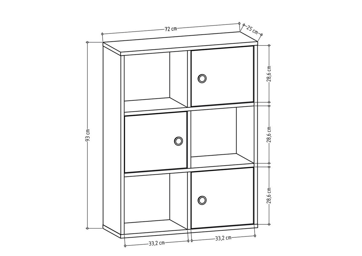 BÜCHERREGAL Tilton Eiche - Eichefarben, Holzwerkstoff (25/93/72cm) - Decorotika