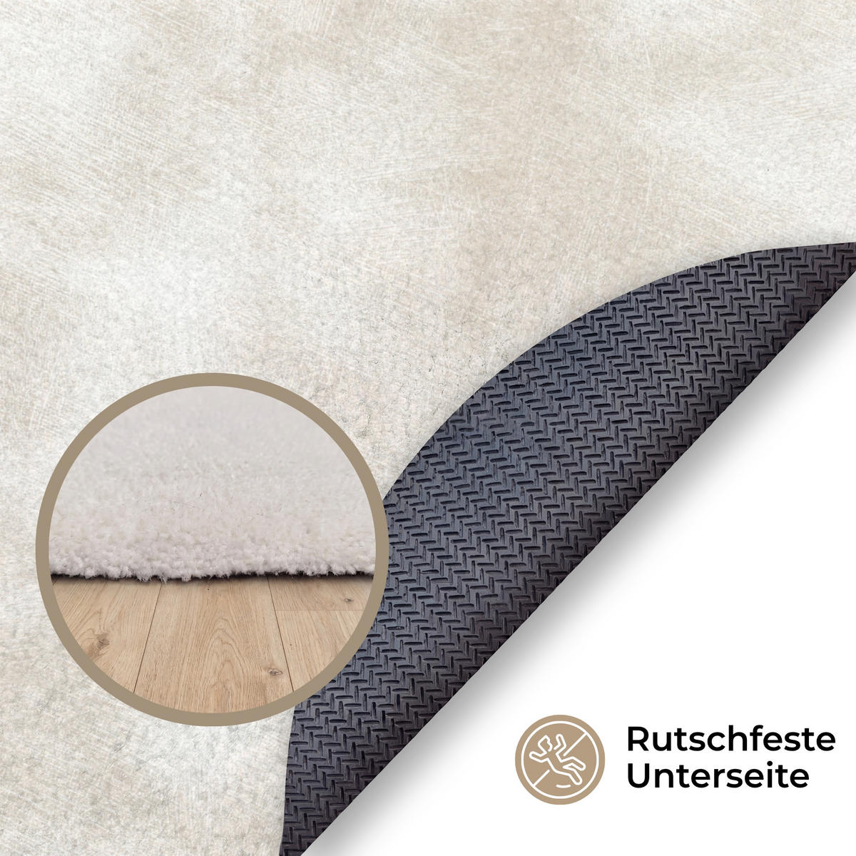 KOBERCE - Jemné - Textúra - Béžová - 90x90 cm - krémová, textil/plast (90/0.4cm) - OnlyWow