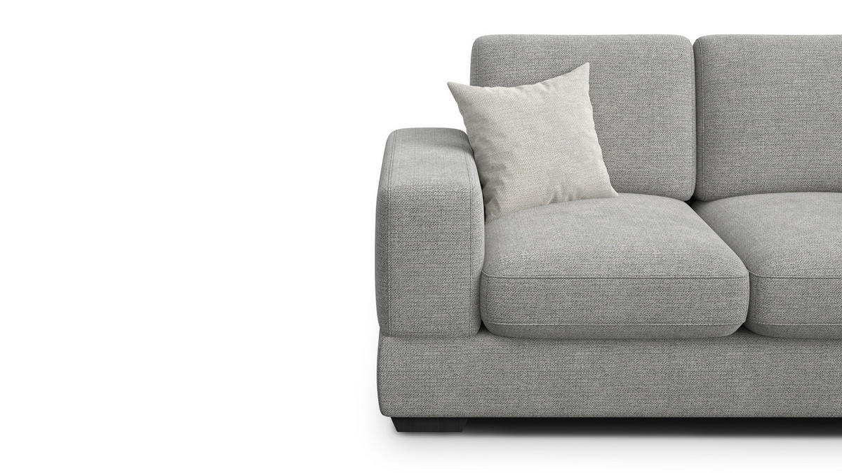 SOFA OTTO 2-Sitzer, grau - Schwarz/Grau, Holz/Textil (171/89/98cm) - Courtois Laville