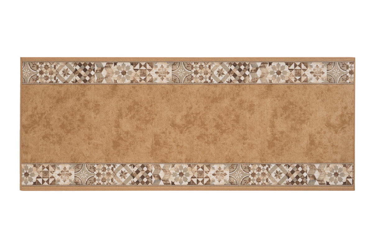 TEPPICHLÄUFER Anti-Rutsch Sandfarben rutschfest Gummiunterlage 100/500 cm - Sandfarben, Textil (100/500cm) - Tapiso
