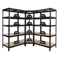 ECKREGAL und 2 Schwerlastregale 180x90x60cm Schwarz - Schwarz, Metall (90/180/60cm) - PROREGAL