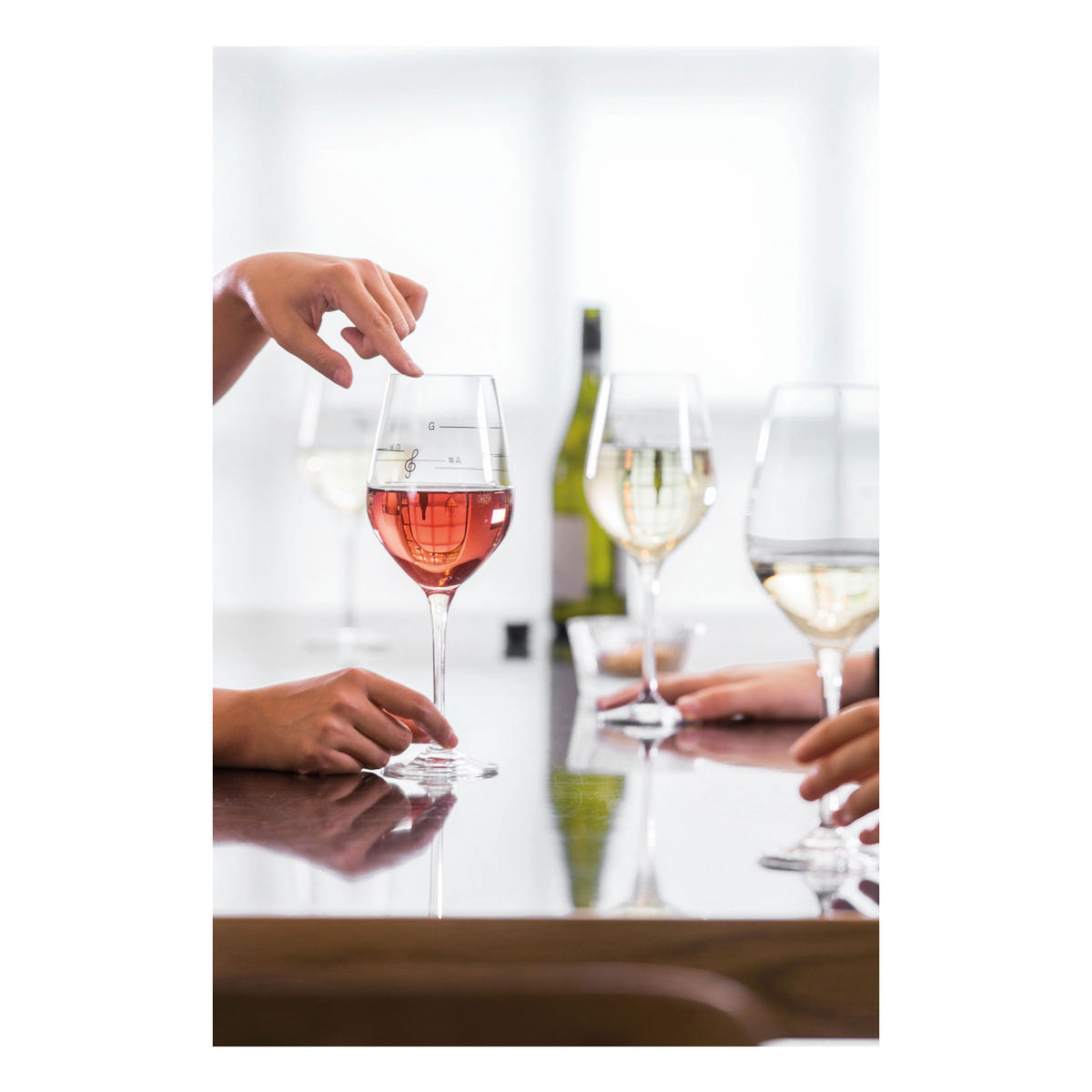 WEINGLAS Glass Of Music, mit Tonleiter Aufdruck, Glas, 540 ml - Multicolor, Glas (0.54L)