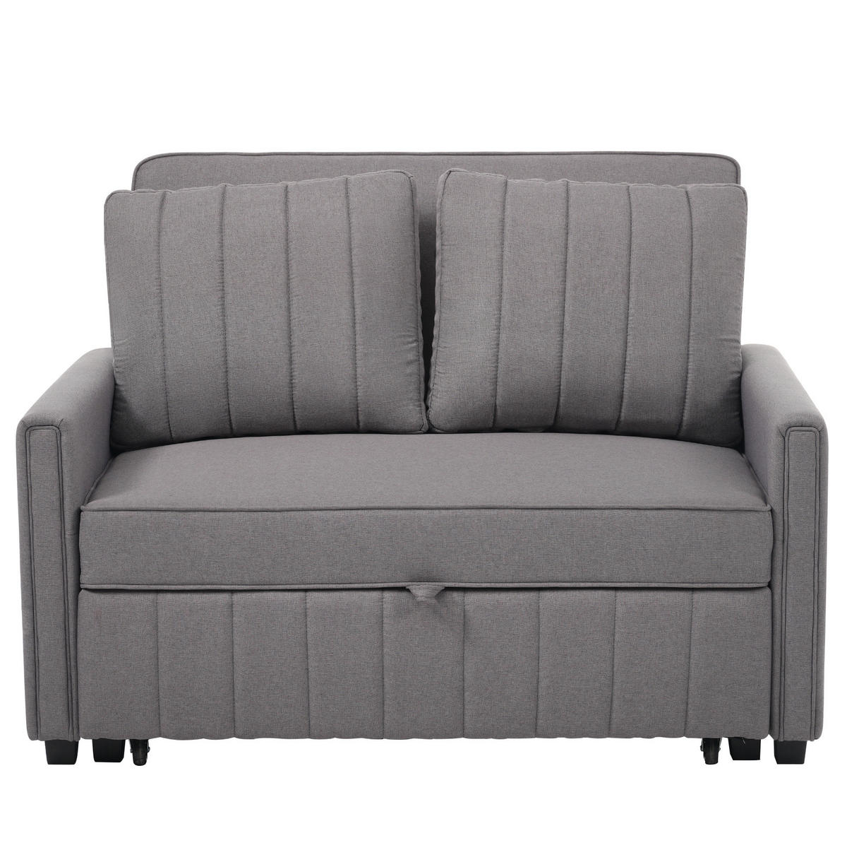 SOFA multifunktional mit Schlaffunktion Leinen Antique Gray 127/75/94 cm - Grau, Kunststoff (127/94/75cm) - OKWISH