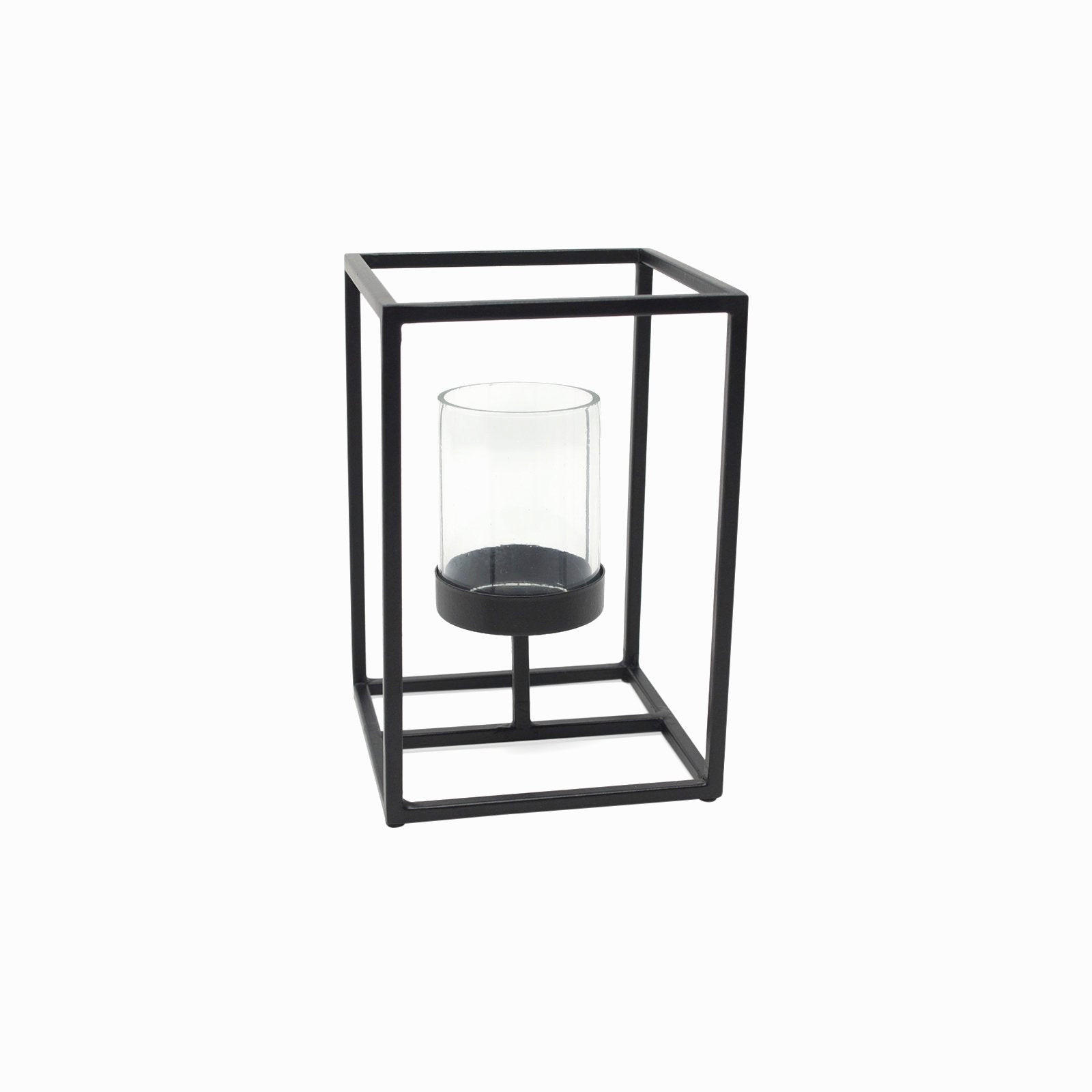 TEELICHTHALTER Anila aus Eisen in Schwarz 10/15 cm - Schwarz, Metall (10/15/10cm) - LaLe Living