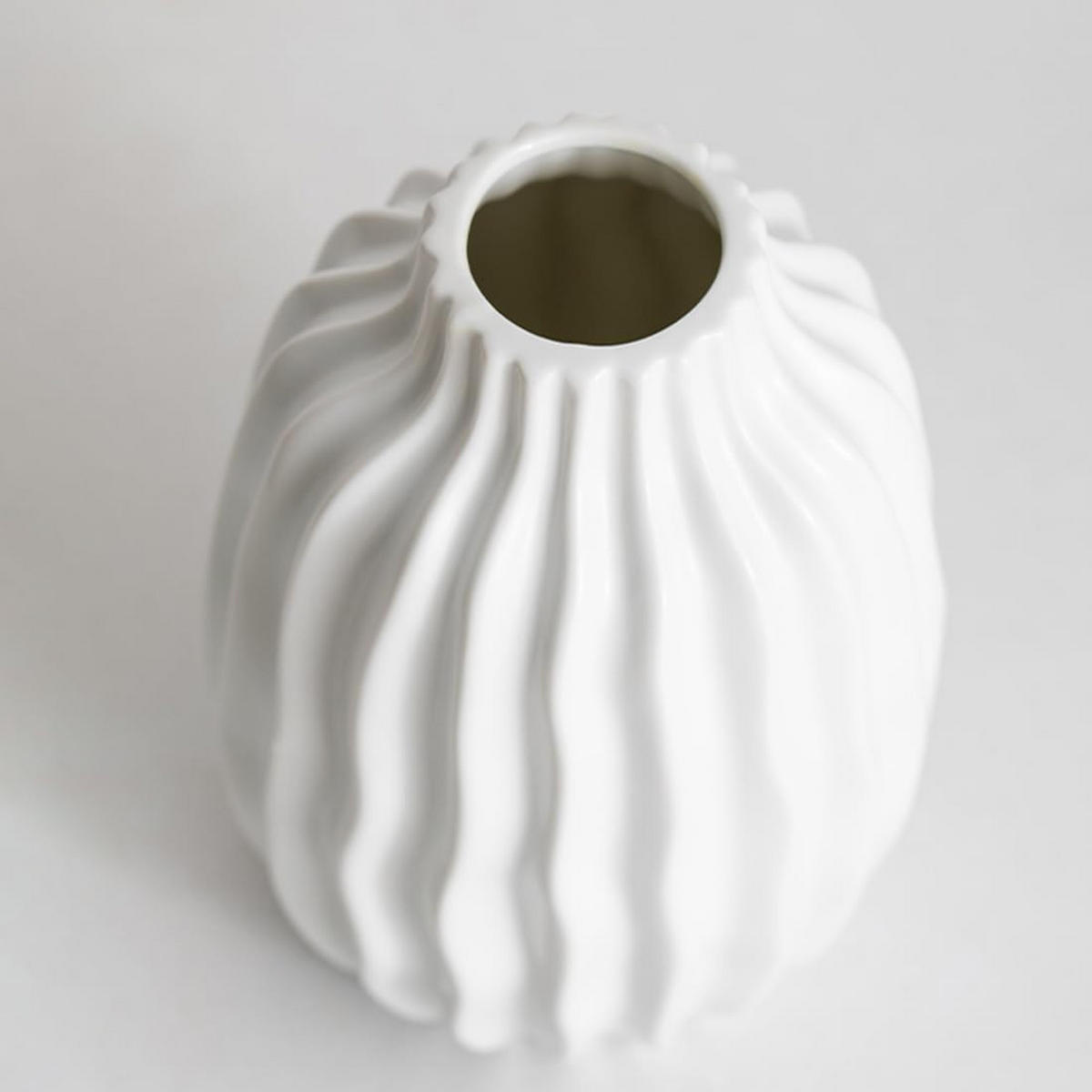 VASE 20 x 8 x 4 cm Keramik - Weiß, Keramik (20cm) - LIBRATON