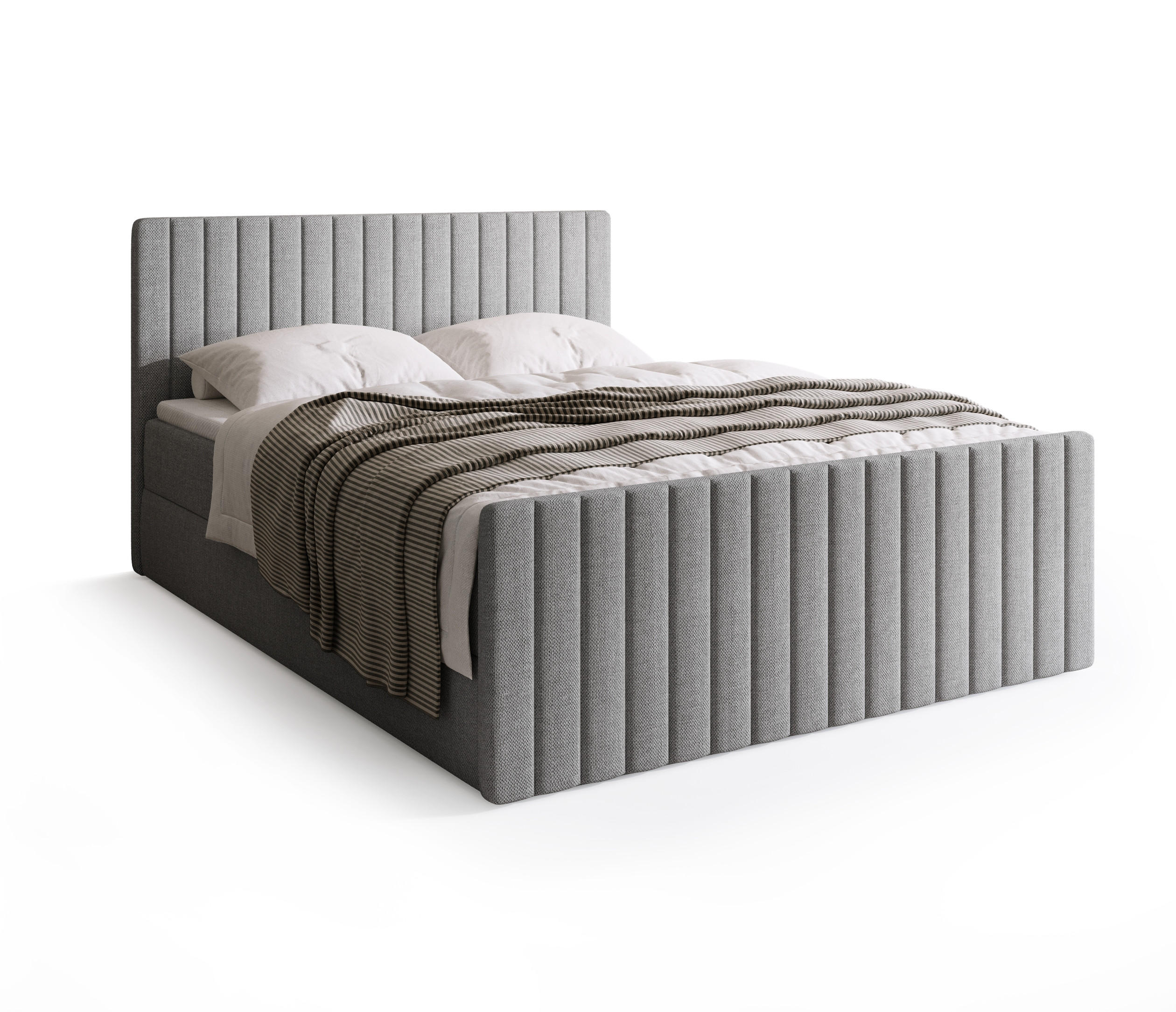 BOXSPRINGBETT Dream Duo mit Topper 160/200 Grau - Grau, Kunststoff (160/200cm) - Bromarkt