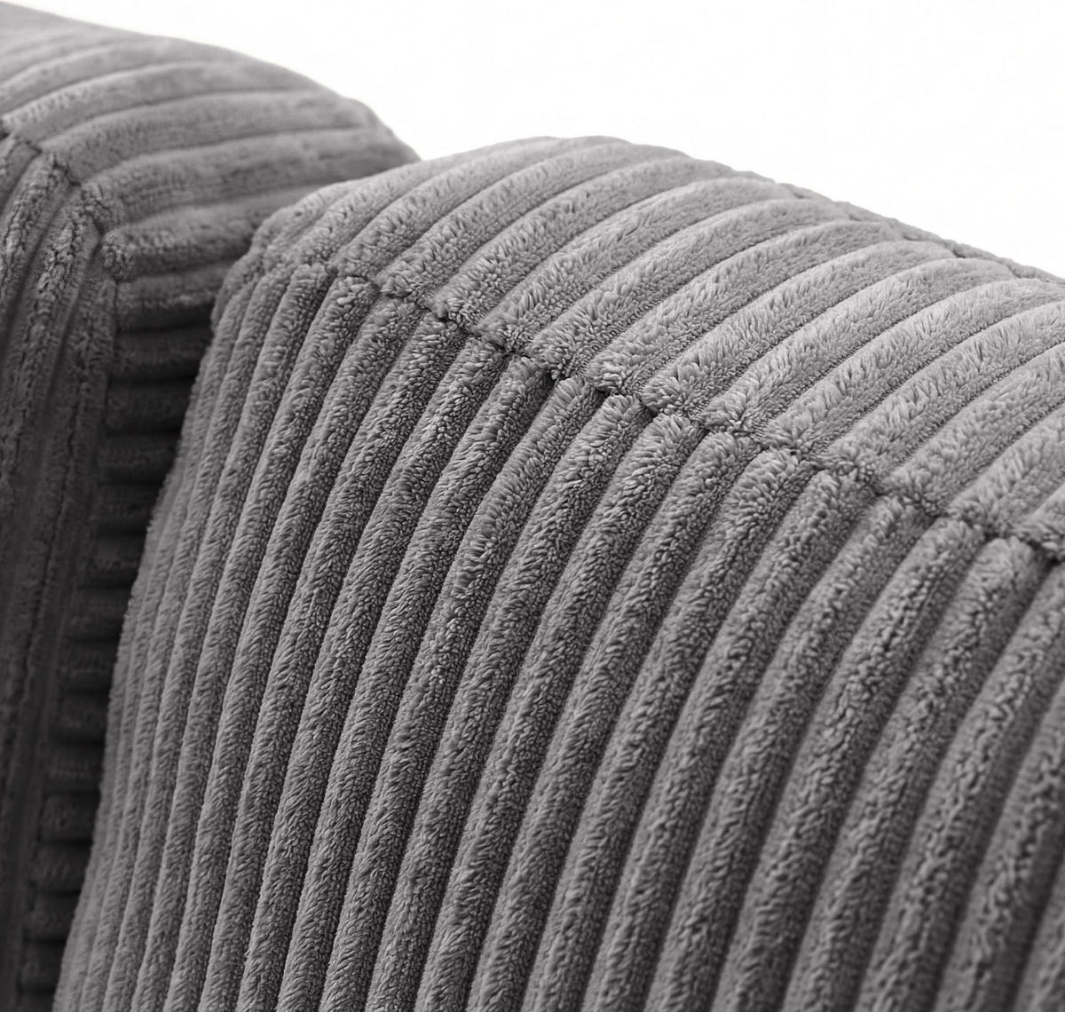 ECKSOFA Cora mit Schlaffunktion & Stauraum, Universell Rechts/Links, Grau Cord Chenille 260/82/160 cm - Schwarz/Grau, Kunststoff/Textil (250/160cm) - WFL GROUP