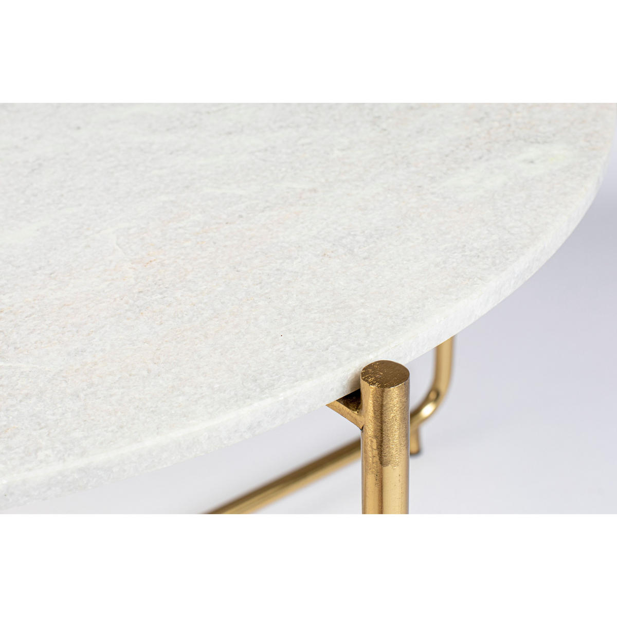 MARMORTISCH mit Ø70 cm - TIMPA - color_white - Weiß, Stein (70/70/40cm) - Drawer
