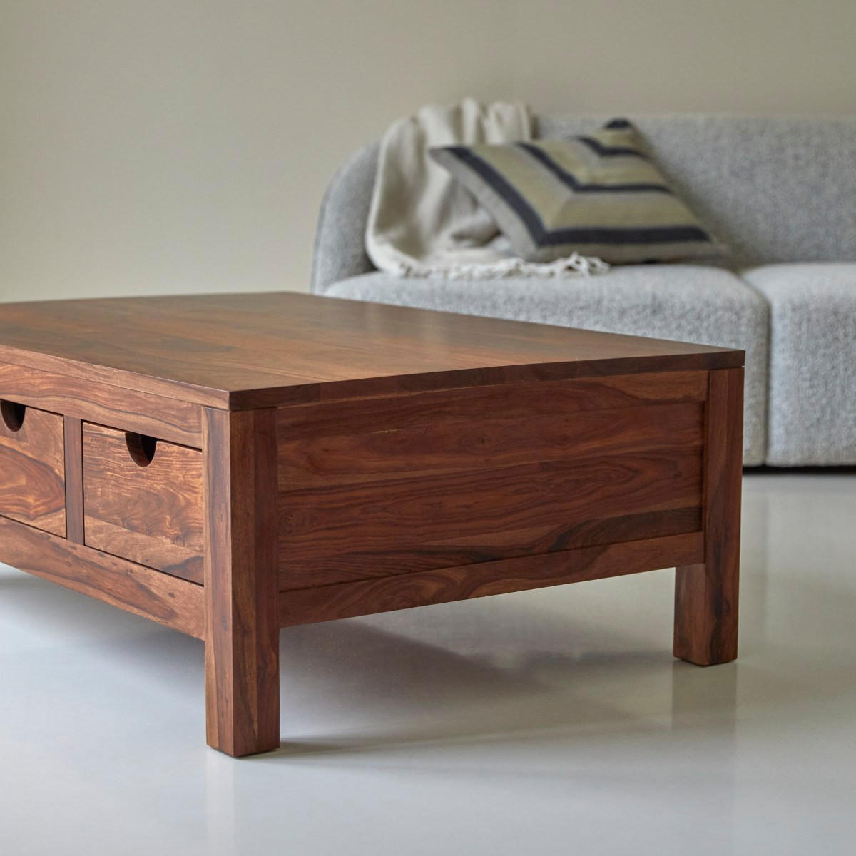 COUCHTISCH Oliver Dunkelbraun aus Palisander - Dunkelbraun, Holz (75/110/40cm) - Tikamoon