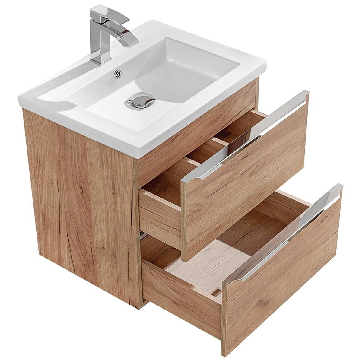 WASCHBECKENSCHRANK Toskana-56 - Braun, Holzwerkstoff (60/57/46cm) - Lomado