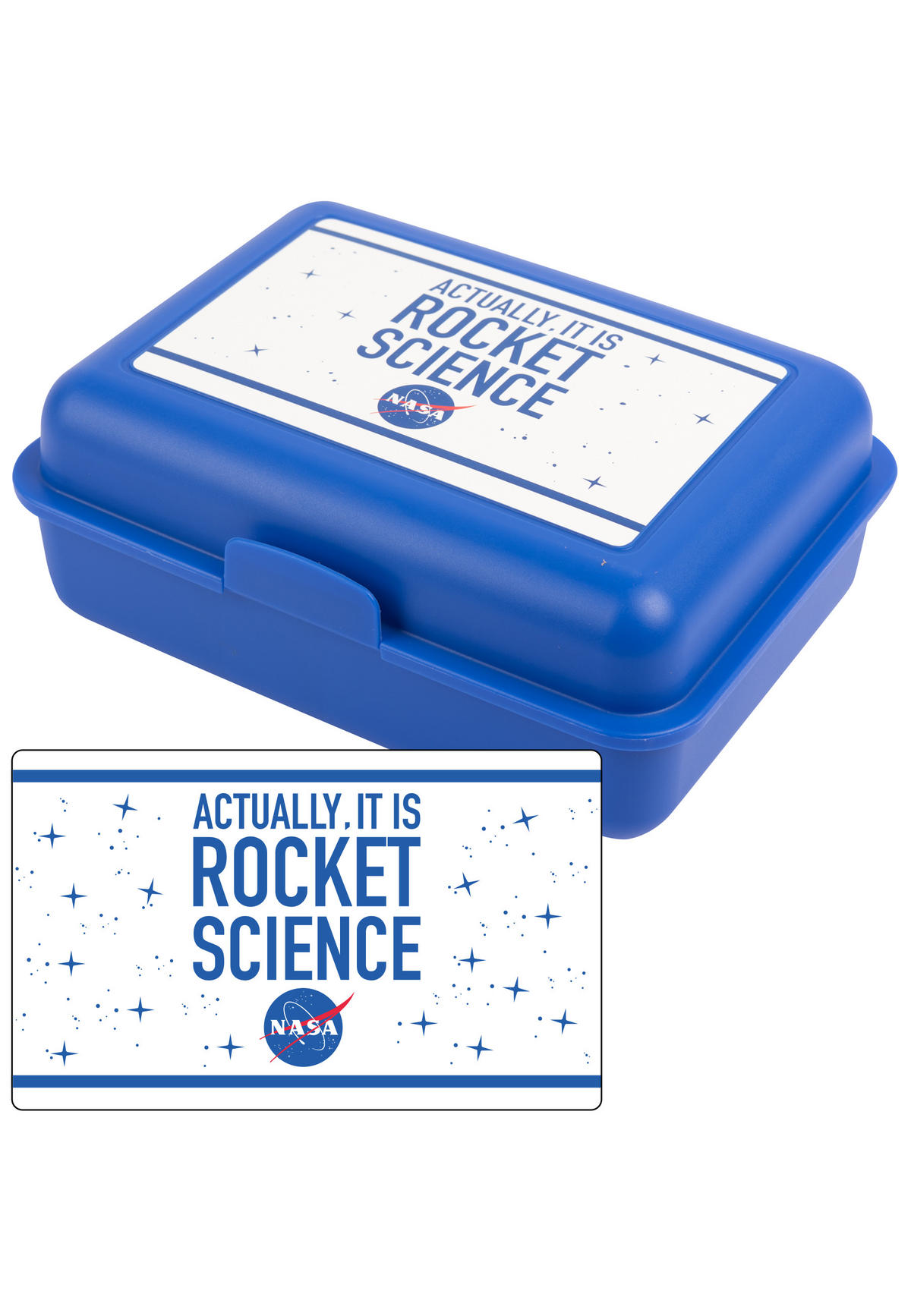 BROTDOSE NASA Rocket Science Blau 17,5 x 12,8 x 6,9 cm - Blau, Kunststoff (17.5/6.9/12.8cm) - United Labels