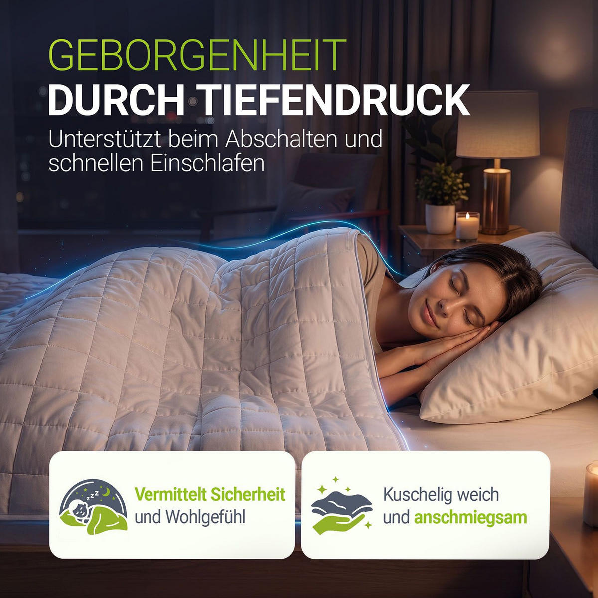 GEWICHTSDECKE Anti Stress Bettdecke 135x200 cm 7 kg - Weiß, Textil (135/200cm) - Juskys