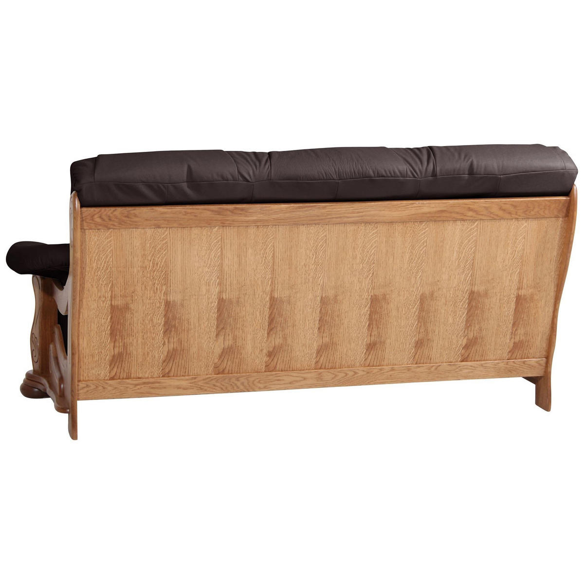 SOFA 3-Sitzer Katlin Bezug Echtleder Eiche rustikal P43 / braun - Braun, Leder (205/95/95cm) - 58aufmkessel