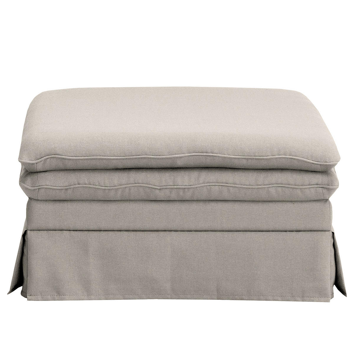 POLSTERHOCKER mit Husse - Webstoff - Hellgrau/Schwarz, Kunststoff/Textil (105/45/90cm) - home24